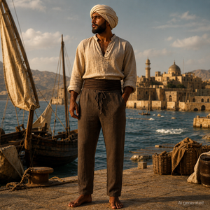 Warden of Eldwyn Handmade Linen Trouser, Brown
