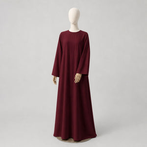 Beatrix Handcrafted Linen Dress, Burgundy