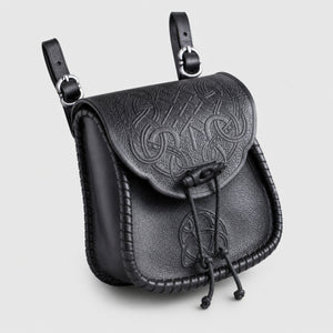 Handcrafted Viking Belt Pouch, Black