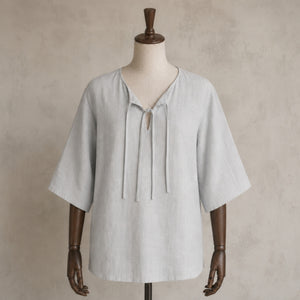Harald Linen Tunic Short Sleeve, Grey