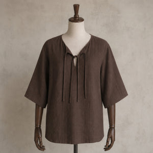 Harald Linen Tunic Short Sleeve, Brown