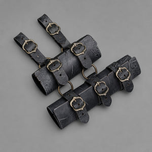 Handcrafted Double sword holder (Tahali) Damaged Look Finish, Black