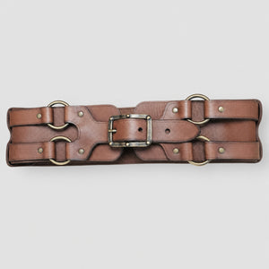 Handcrafted Leather belt, Dark Brown