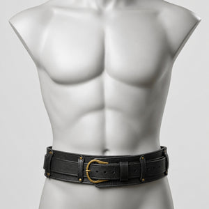 Handcrafted Wanderer Leather Belt, Black