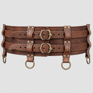 Handcrafted Leather Luthor Double Belt, Brown