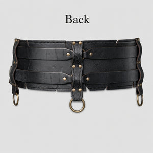 Handcrafted Leather Luthor Double Belt, Black