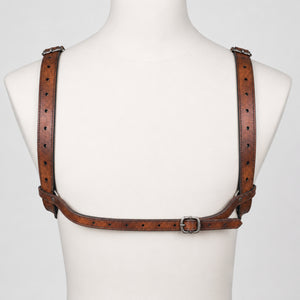 Handcrafted Premium leather back harness Smooth Finish, Brown