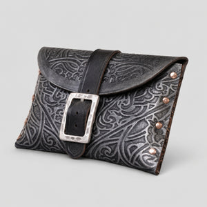 Handcrafted Leather Bag, Charcoal Grey