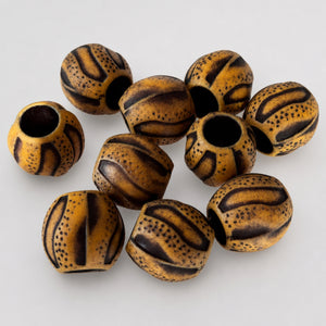 10 Pcs Natural Horn Tribal Barrel Beads