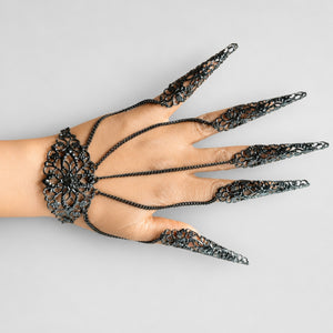 The Shadow Filigree Hand Harness, Black
