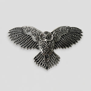 Nordic Style Owl Hair Clip, Silver