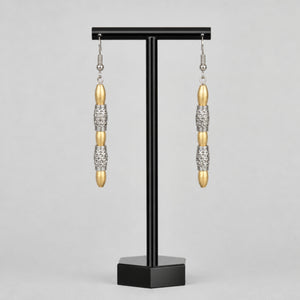 Byzantine-Inspired Mixed Metal Filigree Dangle Earrings