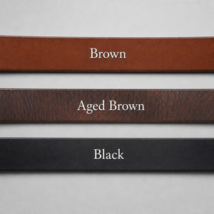 Handcrafted 40 Long Leather Belt with ring, Aged Brown