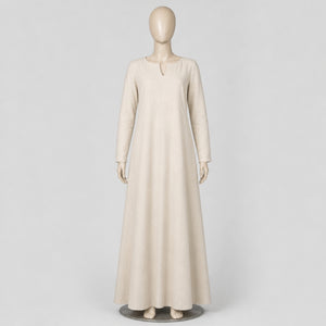 Thora Handmade Linen Medieval Dress, Natural