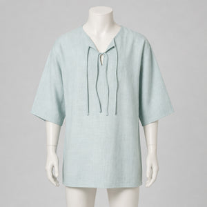 Harald Linen Tunic Short Sleeve, Ice Blue
