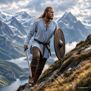 Odin Viking Linen Tunic, Ice Blue