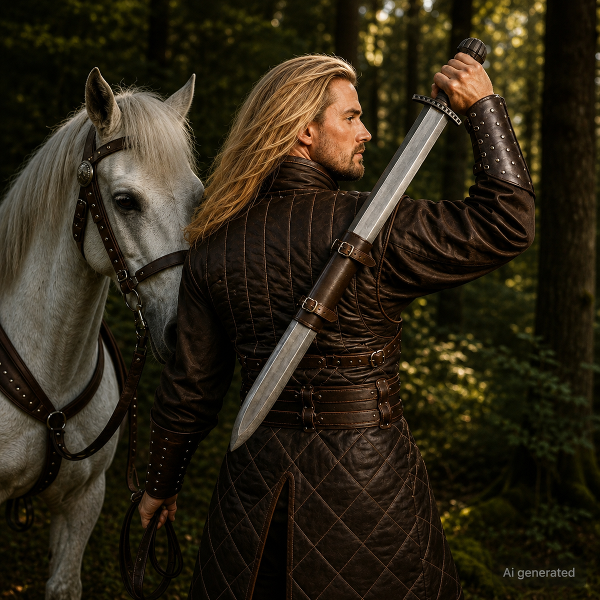 Handcrafted Back Sword Scabbard, Brown