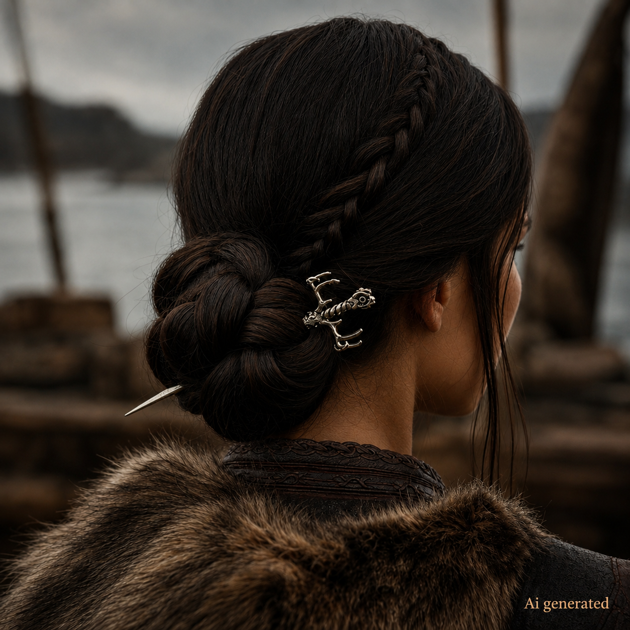 Skeleton Hairpin, Silver