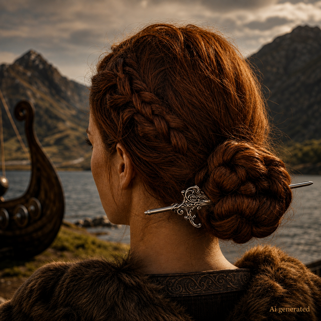 Tribal Hairpin, Silver