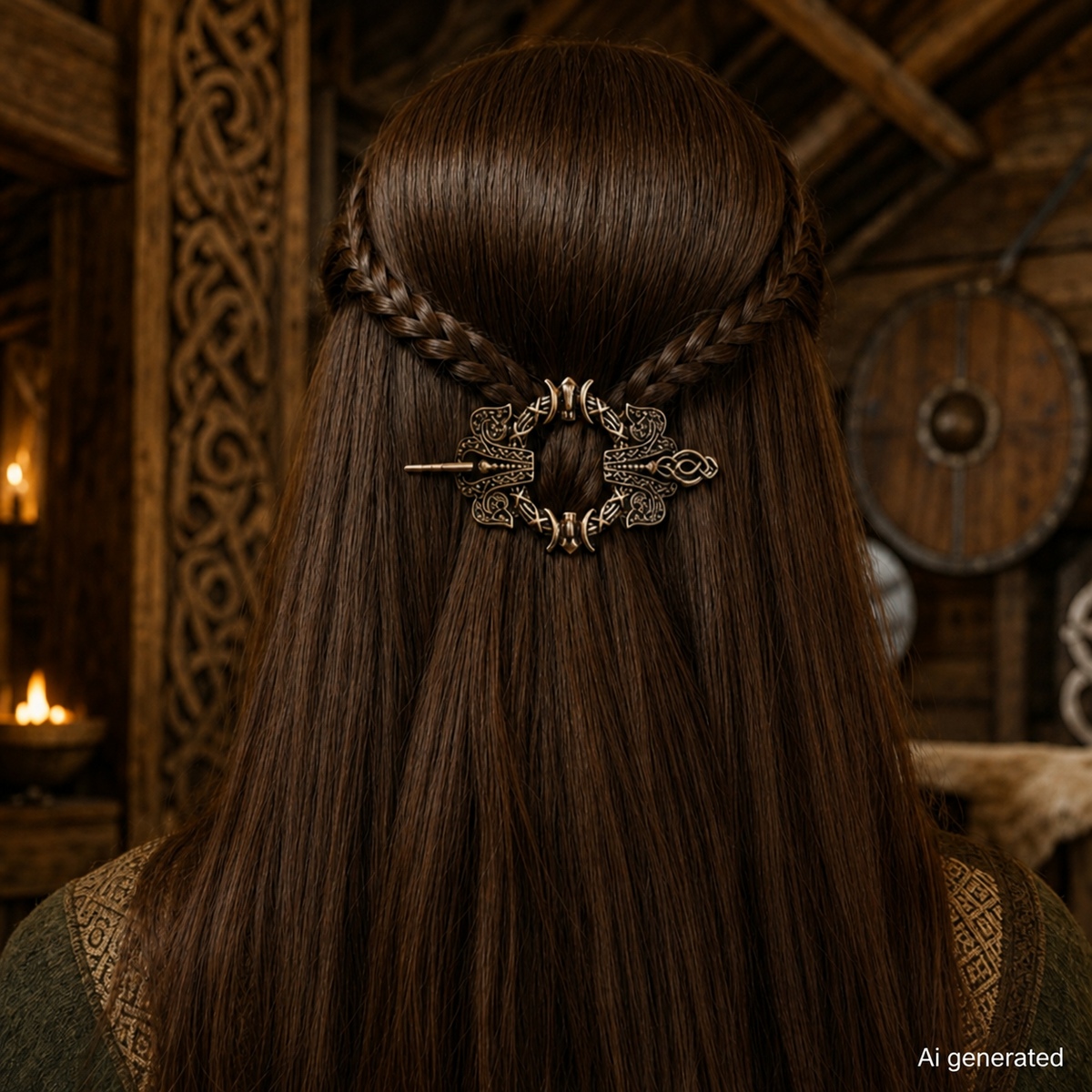 Nordic metal hollow hair clip, Rose Gold