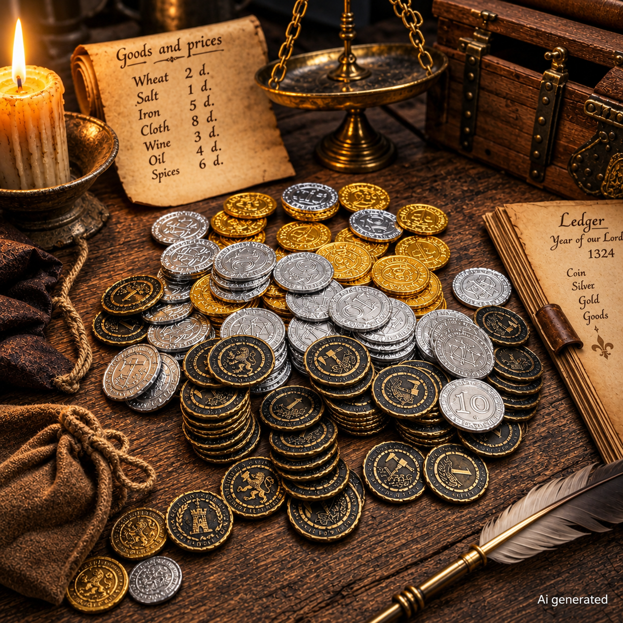 150 Pcs Metal DND Coins