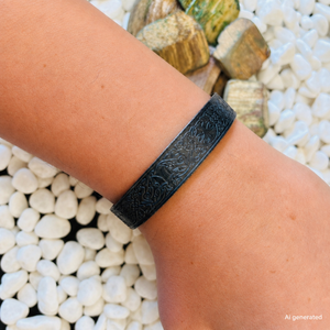 Nordic Viking Runes Bracelet, Black