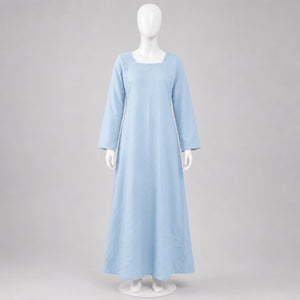 Astrid Handcrafted Linen Embroidered Dress, Ice Blue