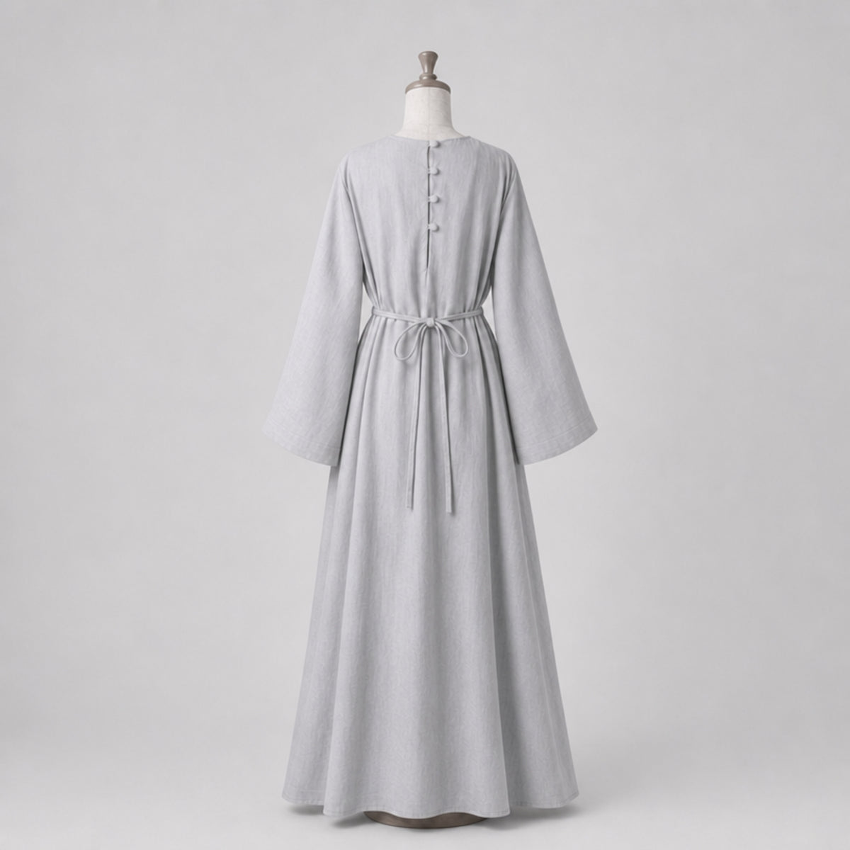 Beatrix Handcrafted Linen Dress, Grey