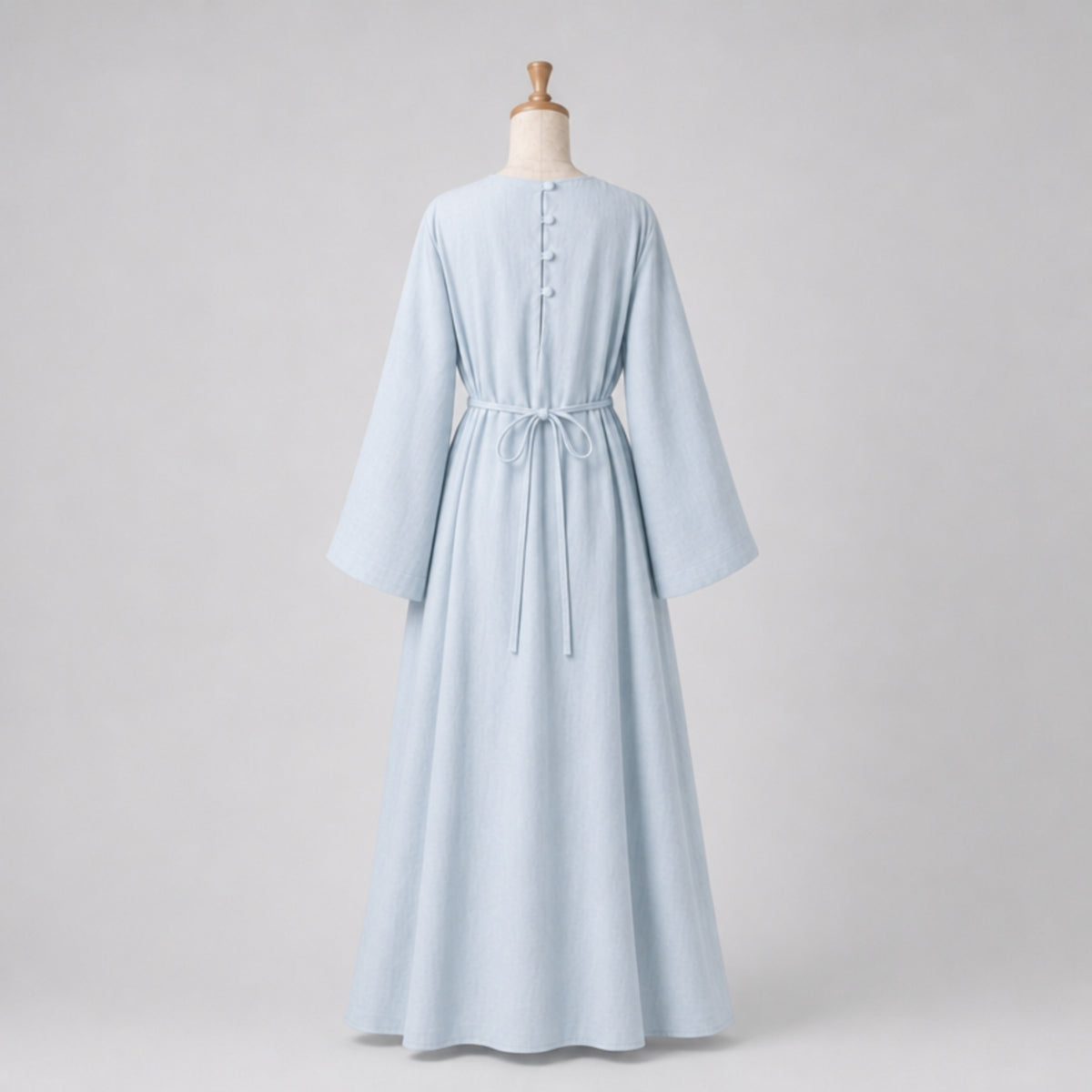 Beatrix Handcrafted Linen Dress, Ice Blue