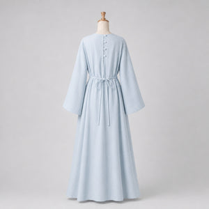 Beatrix Handcrafted Linen Dress, Ice Blue