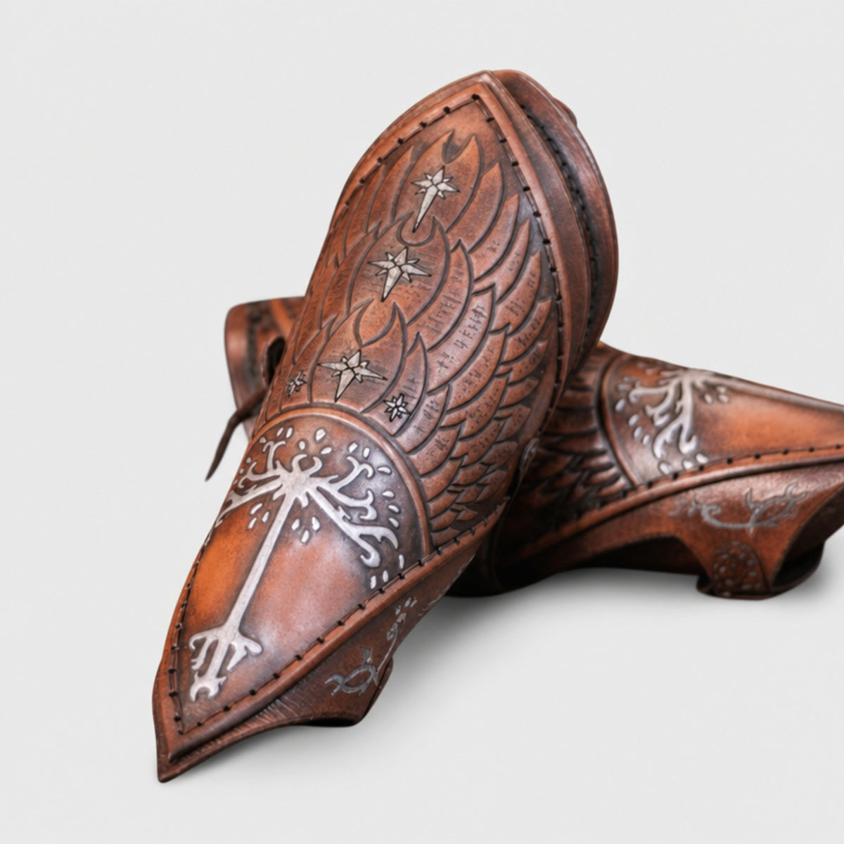 Handcrafted Leather Bracers, Brown