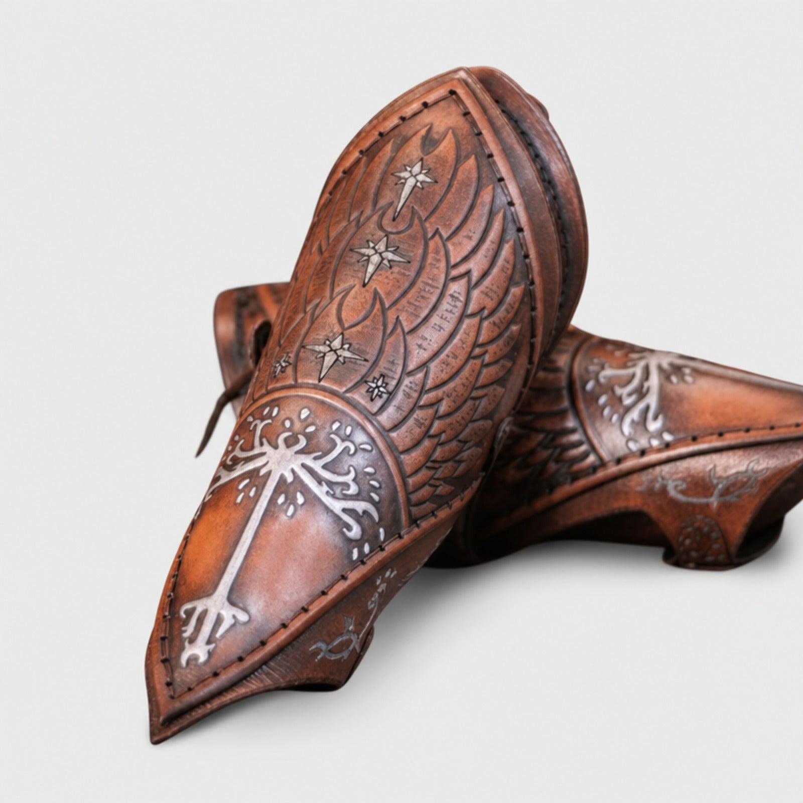 Handcrafted Leather Bracers, Brown