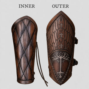 Handcrafted Leather Bracers, Brown