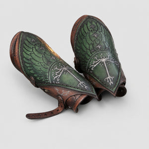 Handcrafted Leather Bracers, Green