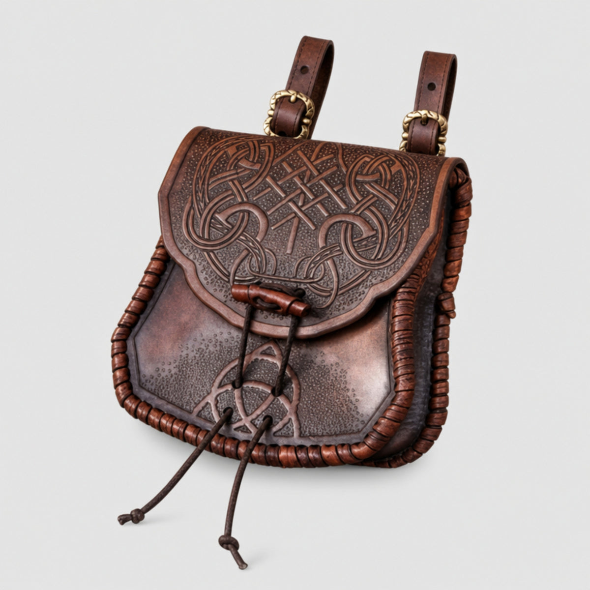 Handcrafted Viking Belt Pouch, Brown