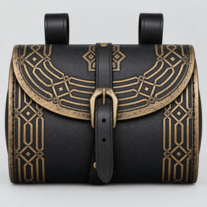 Kazgar Dwarven Leather Belt Pouch, Black