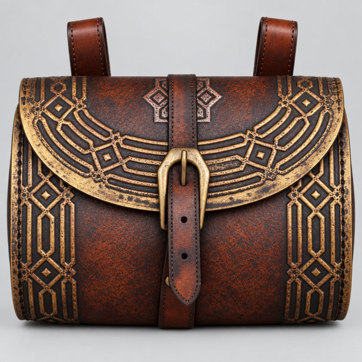 Kazgar Dwarven Leather Belt Pouch, Brown