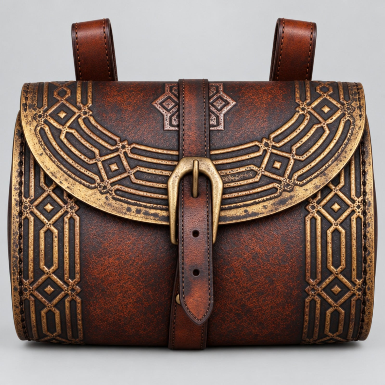 Kazgar Dwarven Leather Belt Pouch, Brown