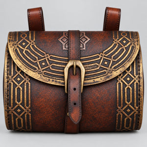 Kazgar Dwarven Leather Belt Pouch, Brown