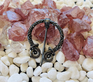 Dark Viking Brooch with twisted texture