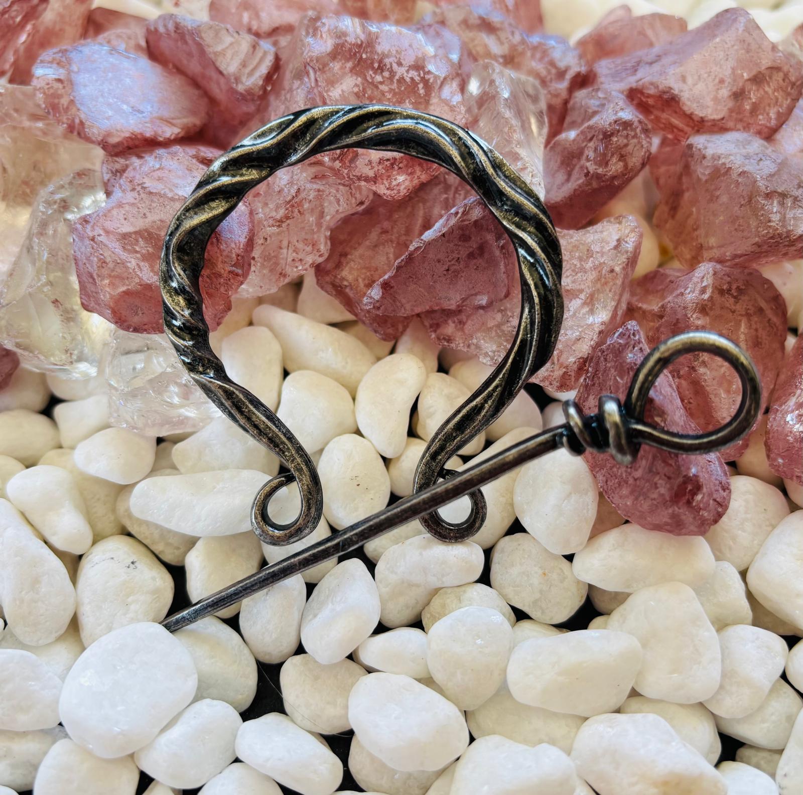 Dark Viking Brooch with twisted texture