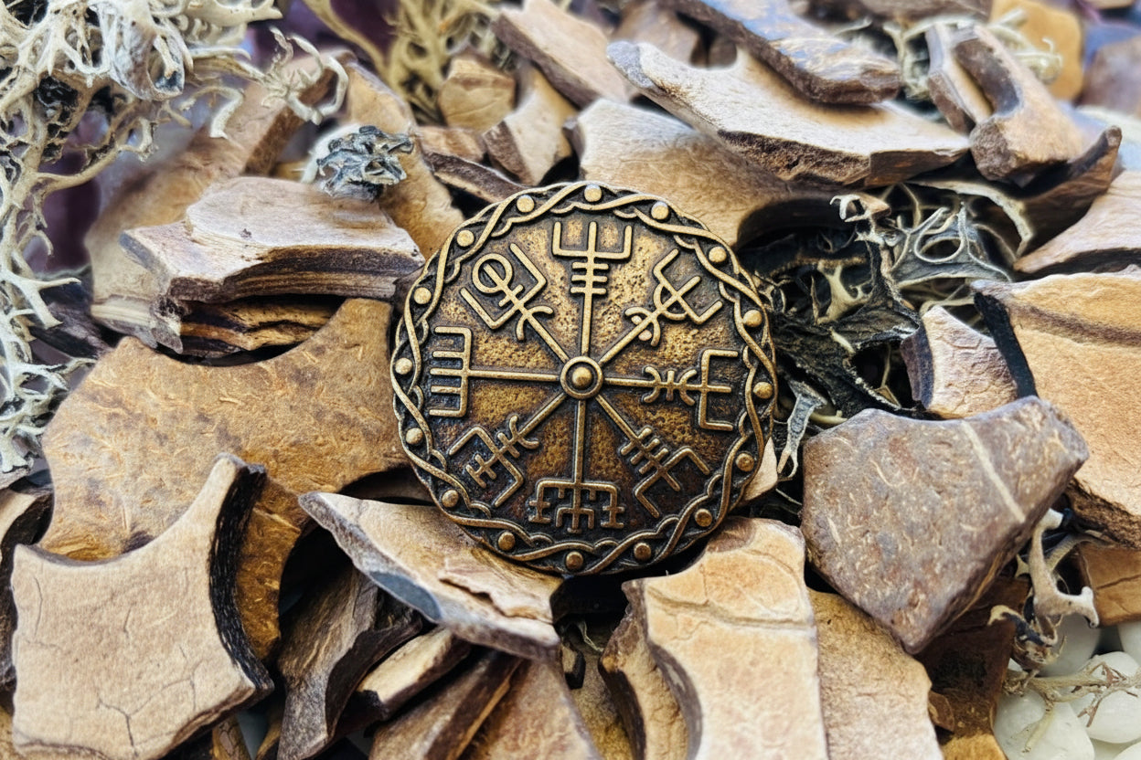 Norse Mythology Warrior Viking Brooch, Gold