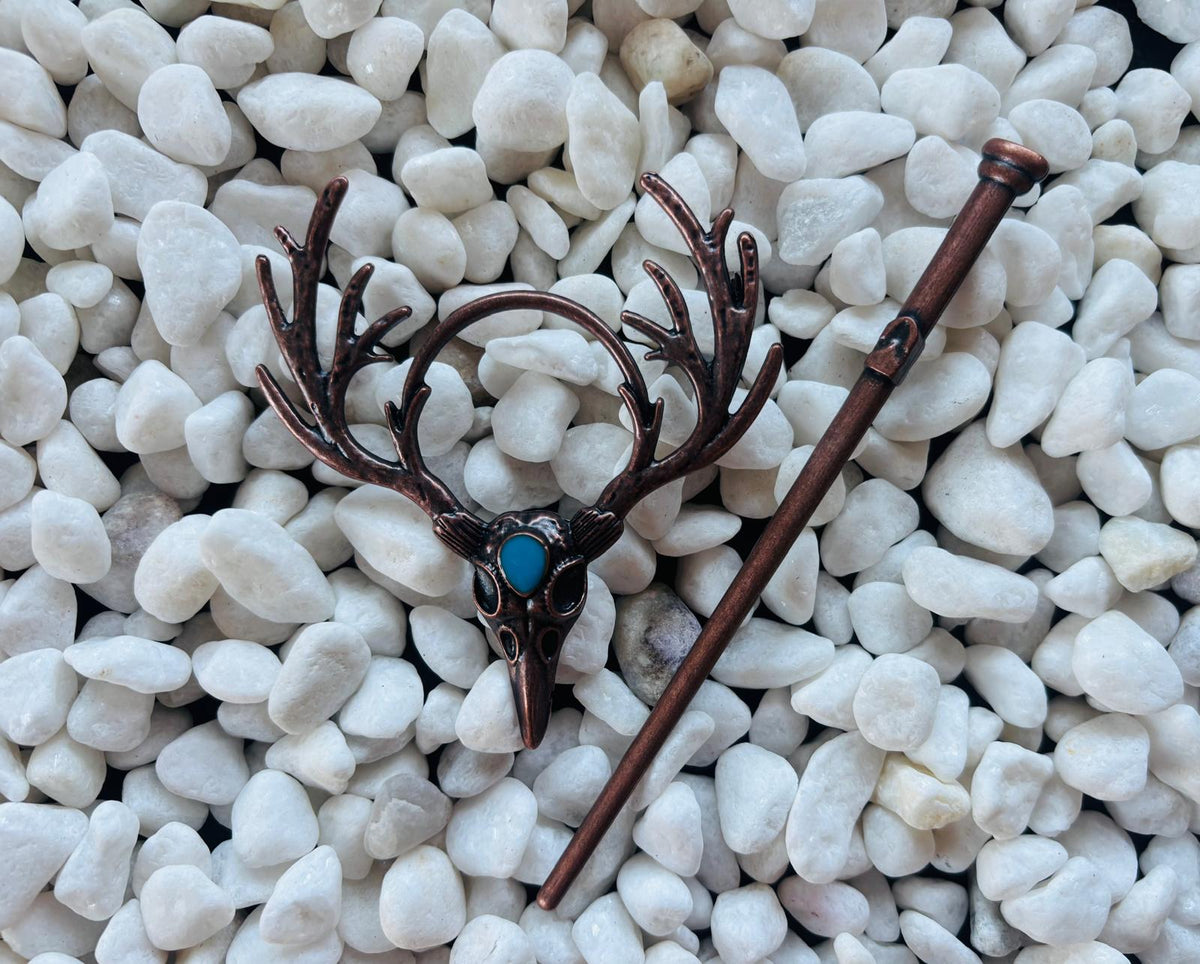 Nordic Deer Horn  Moonlight Stone Hairpin