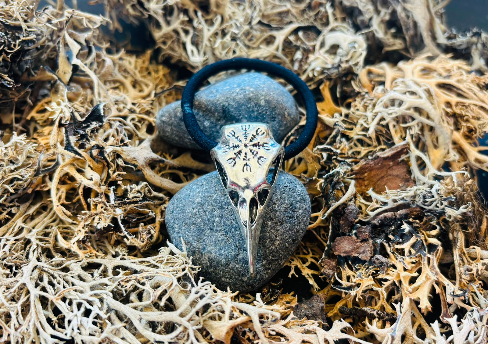 Norse  Fashion Skull Hair Tie, Silver
