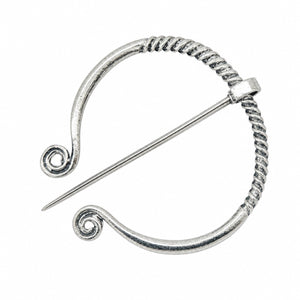 Dark Viking Brooch with twisted texture, Silver