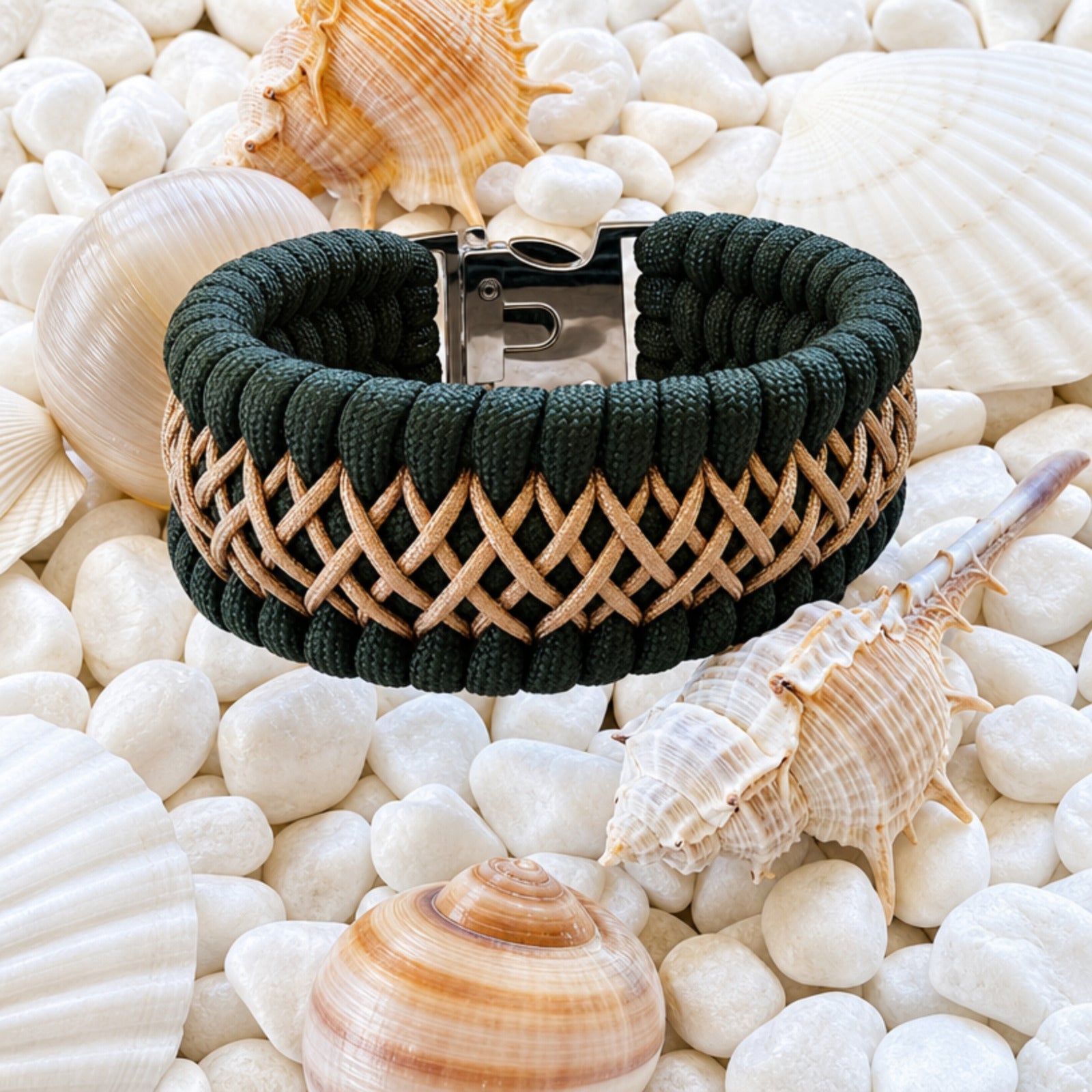 Paracord Bracelet Green/Natural