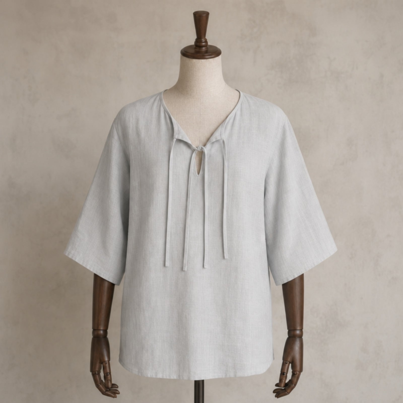 Harald Linen Tunic Short Sleeve, Grey