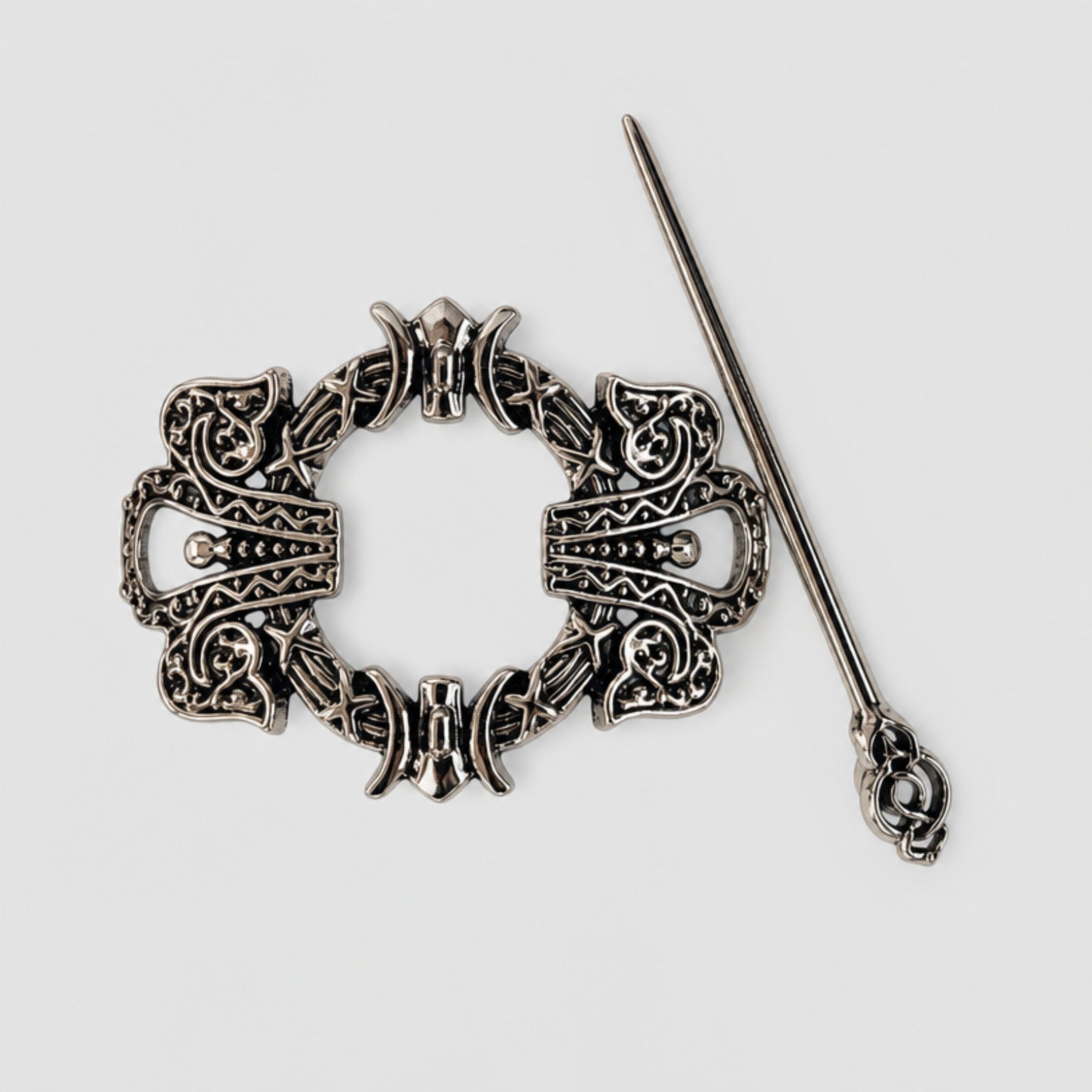 Nordic metal hollow hair clip, Silver