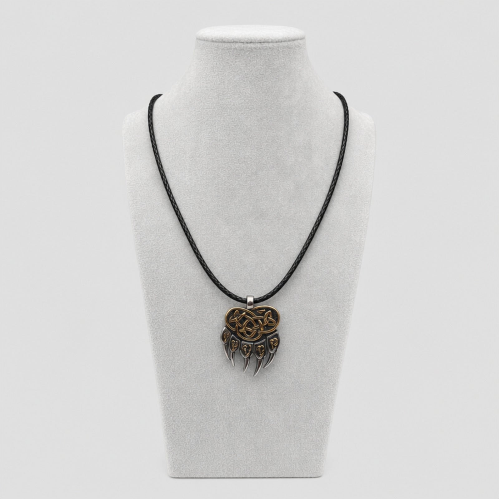 Bear Claw Necklace with rope, Gold