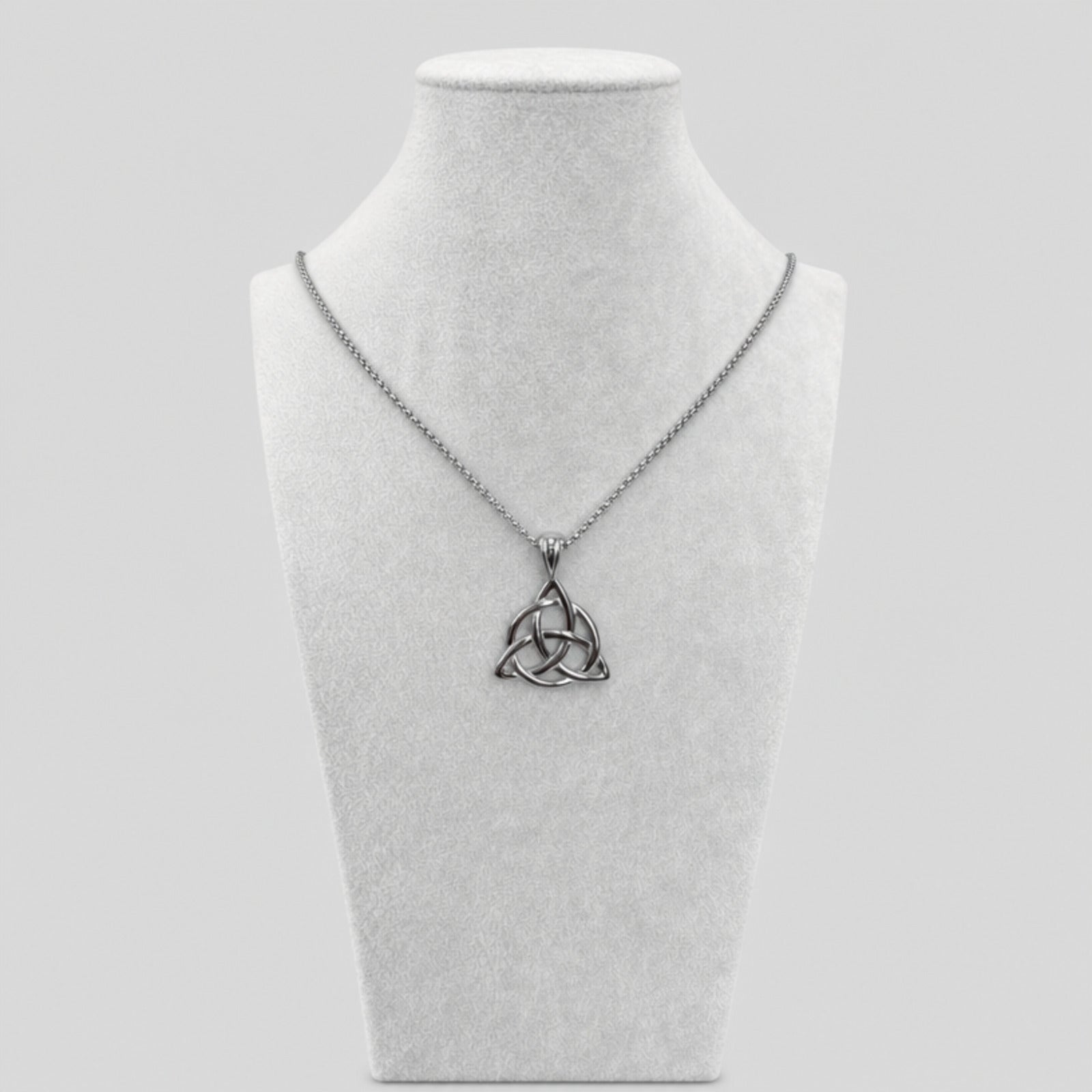 Irish Triquetra Knot Pendant Necklace, Silver